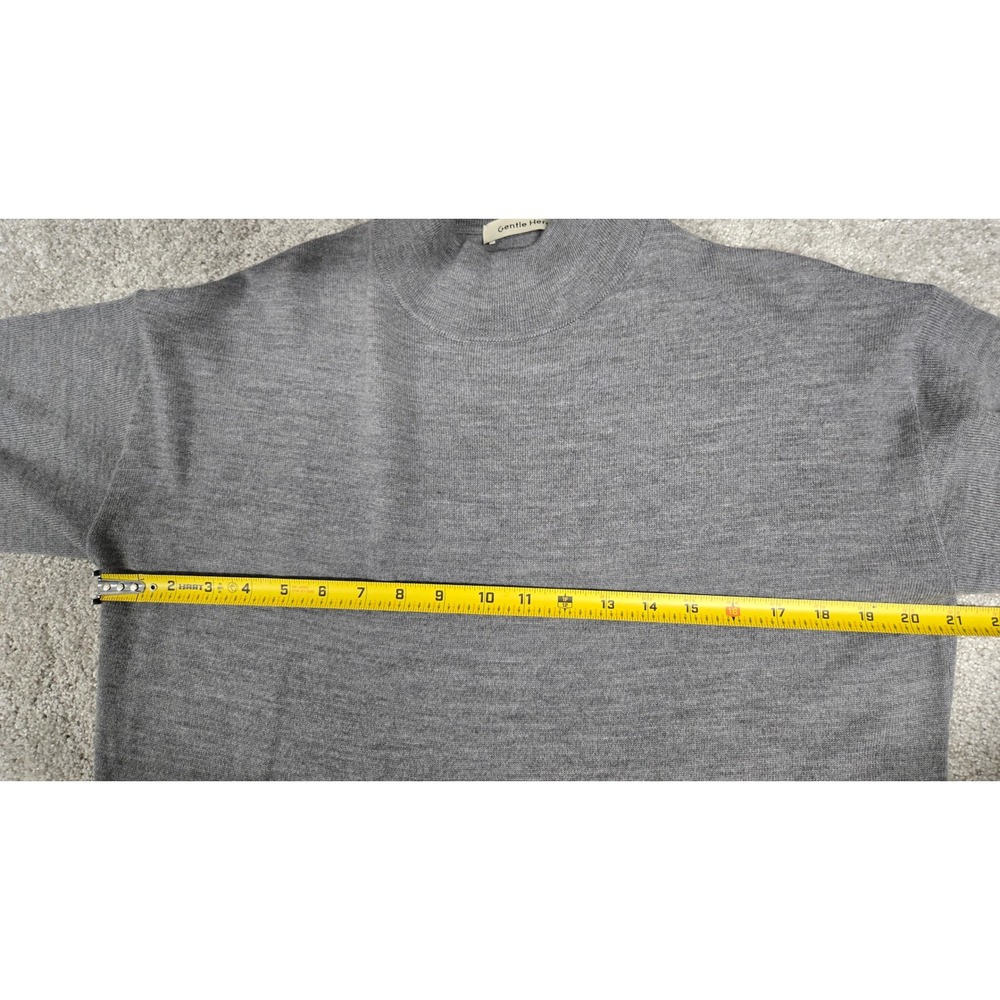 Gentle Herd Gray 100% Merino Wool Mock Neck Sweater Womens Size M - Picture 5 of 9